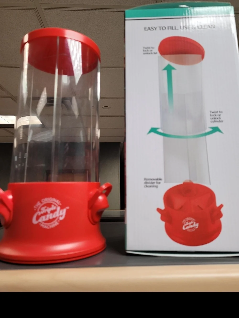 Red Triple Candy Machine - Fun Candy & Nut Dispenser
